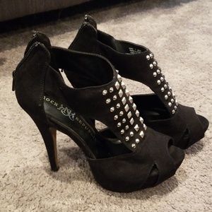 Studded black stilettos